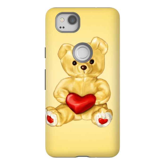 Pixel 2 StrongFit Cute Teddy Bear Hypnotist With Heart by Boriana Giormova