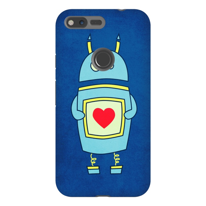 Pixel XL StrongFit Clumsy Cute Robot With Heart by Boriana Giormova