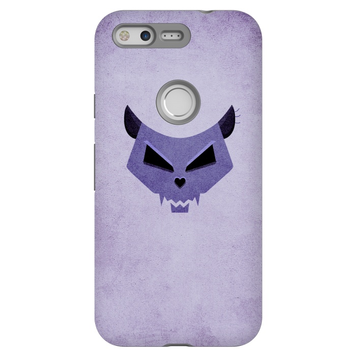 Pixel StrongFit Purple Evil Cat Skull by Boriana Giormova