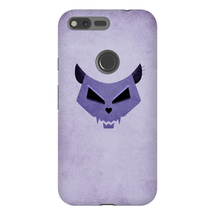 Pixel XL StrongFit Purple Evil Cat Skull by Boriana Giormova