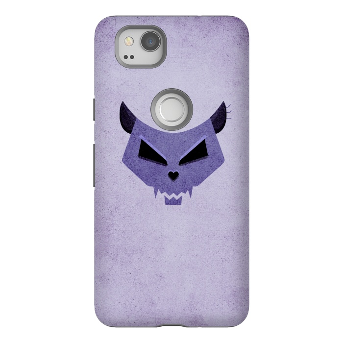 Pixel 2 StrongFit Purple Evil Cat Skull by Boriana Giormova