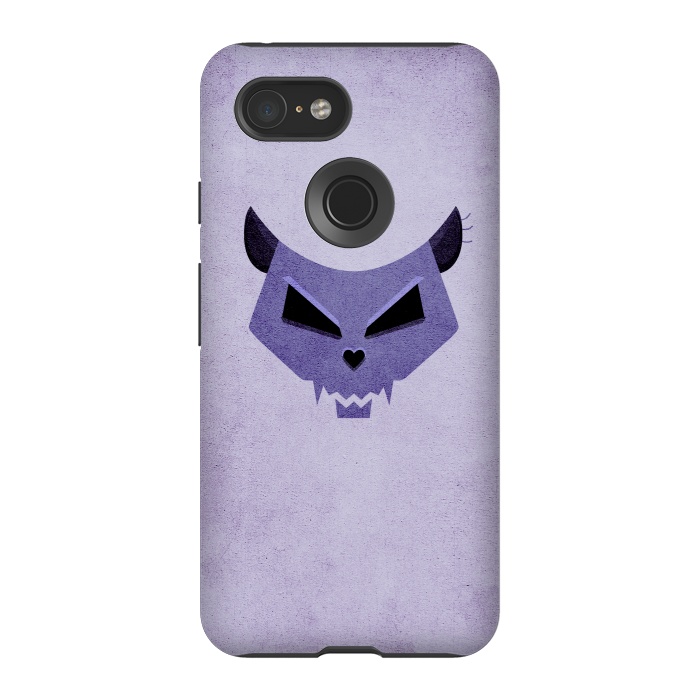 Pixel 3 StrongFit Purple Evil Cat Skull by Boriana Giormova