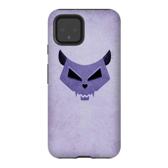 Pixel 4 StrongFit Purple Evil Cat Skull by Boriana Giormova