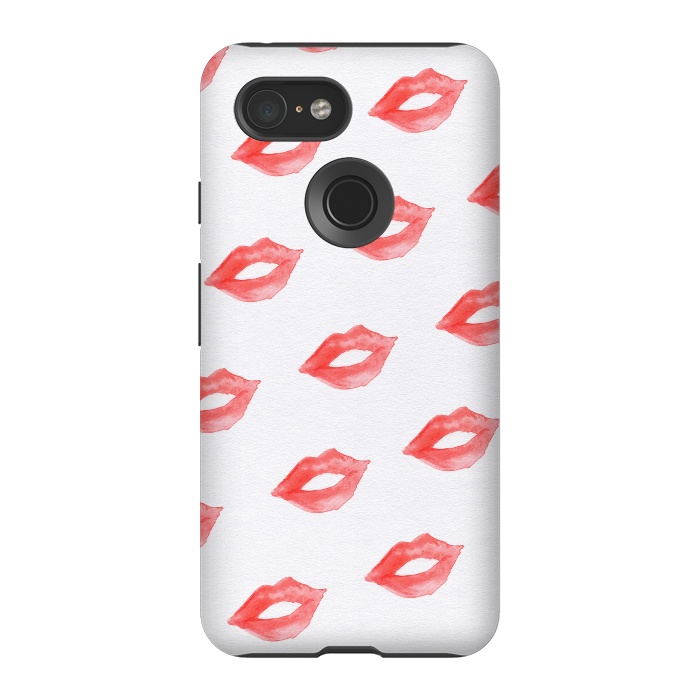 Pixel 3 StrongFit Lips Red by Caitlin Workman