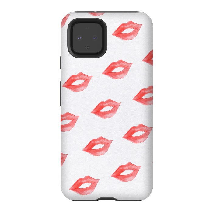 Pixel 4 StrongFit Lips Red by Caitlin Workman