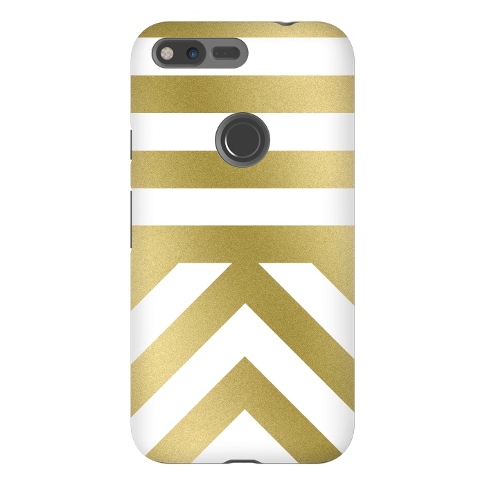 Pixel XL StrongFit Gold Chevron Stripes by Caitlin Workman