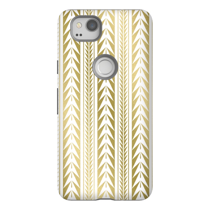 Pixel 2 StrongFit Edgy Gold Stripes by Caitlin Workman