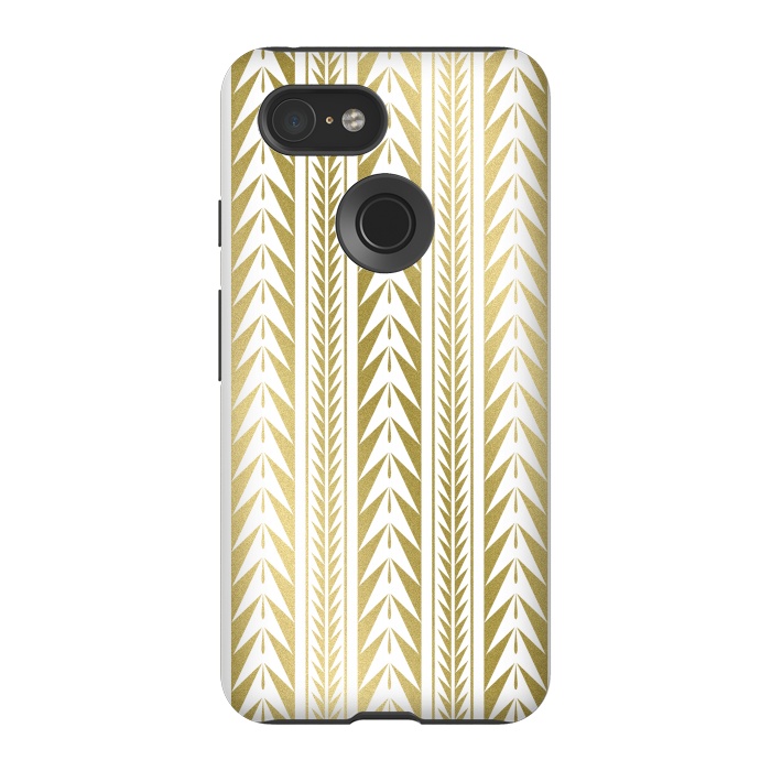 Pixel 3 StrongFit Edgy Gold Stripes by Caitlin Workman