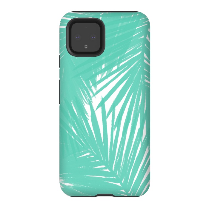 Pixel 4 StrongFit Palms Teal by Caitlin Workman