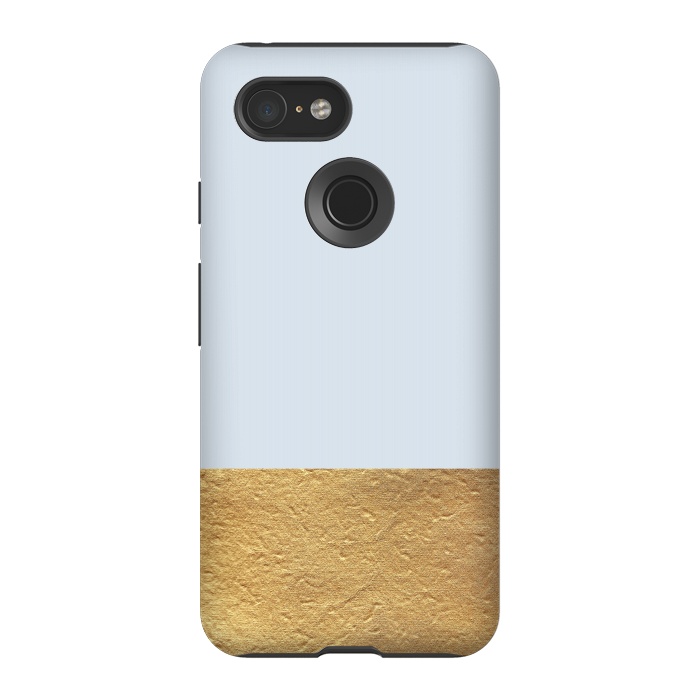 Pixel 3 StrongFit Color Block Light Blue and Gold by Caitlin Workman