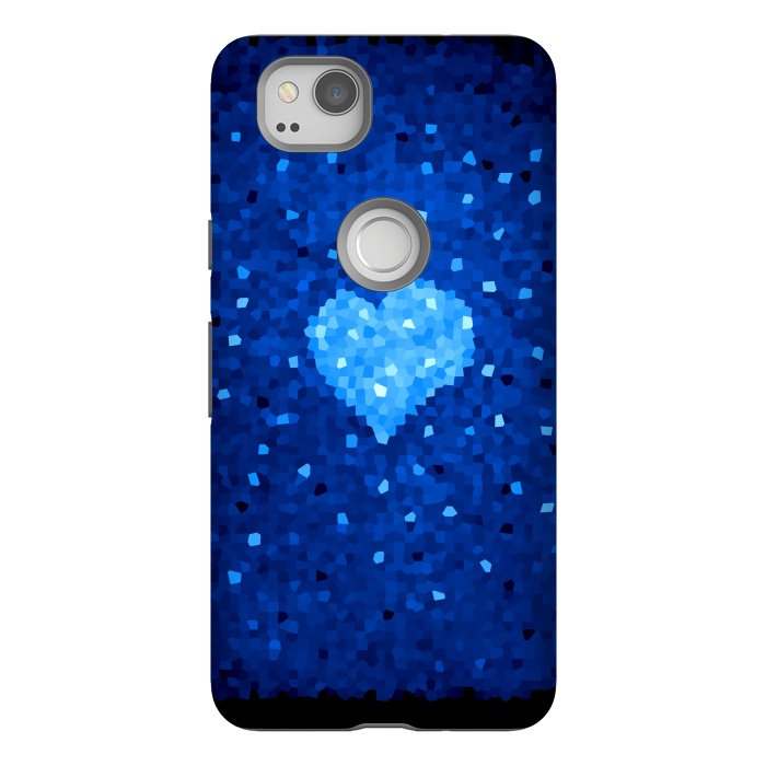 Pixel 2 StrongFit Winter Blue Crystal Heart by Boriana Giormova