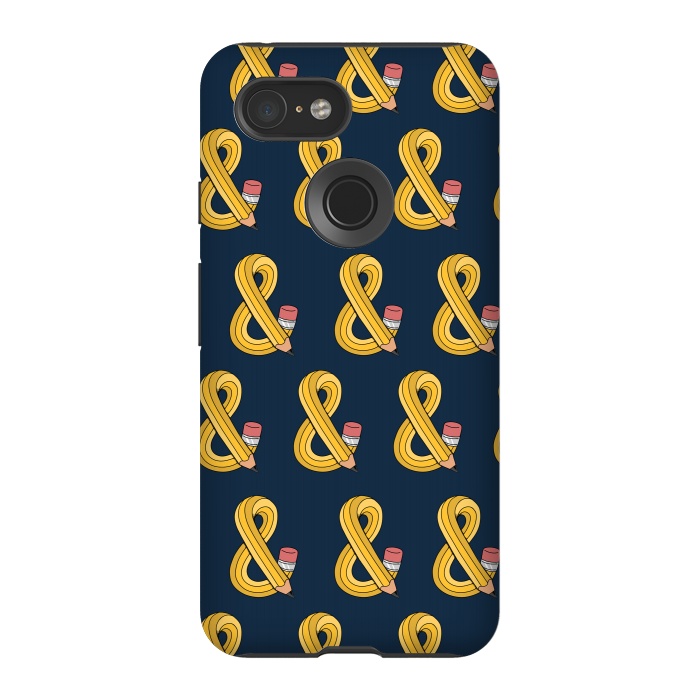 Pixel 3 StrongFit Ampersand pencil pattern by Coffee Man
