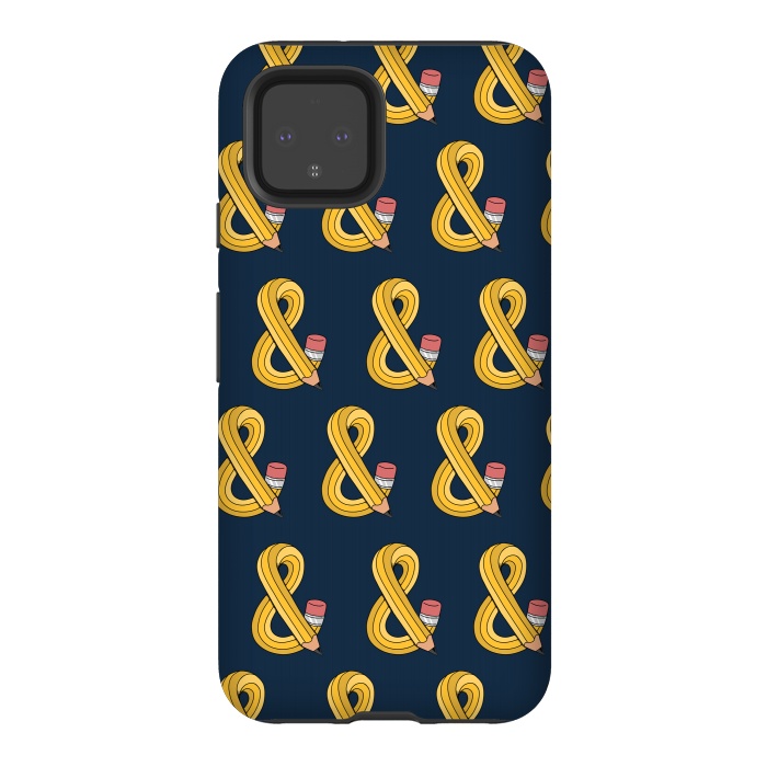 Pixel 4 StrongFit Ampersand pencil pattern by Coffee Man