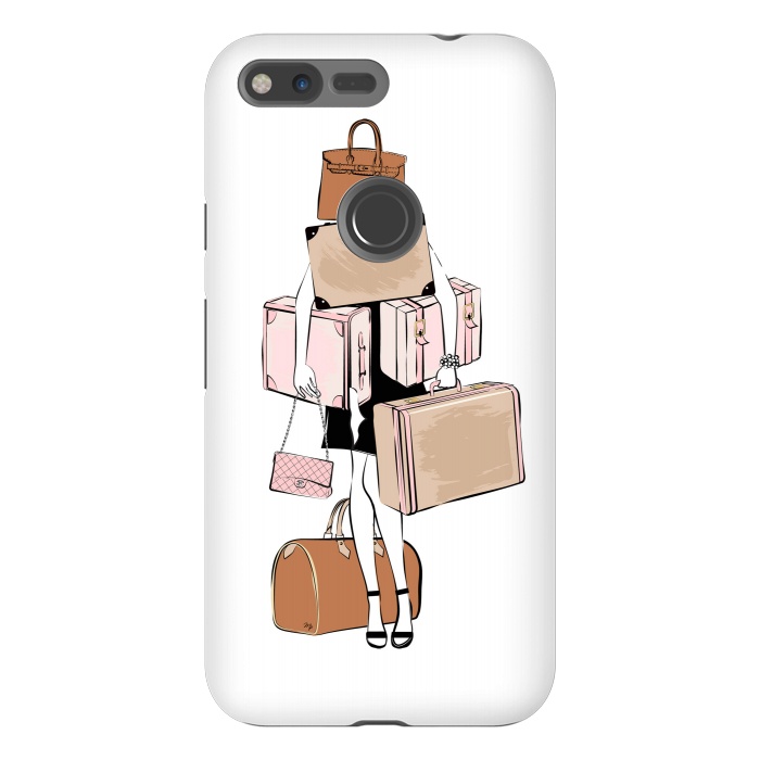 Pixel XL StrongFit Woman with luggage by Martina