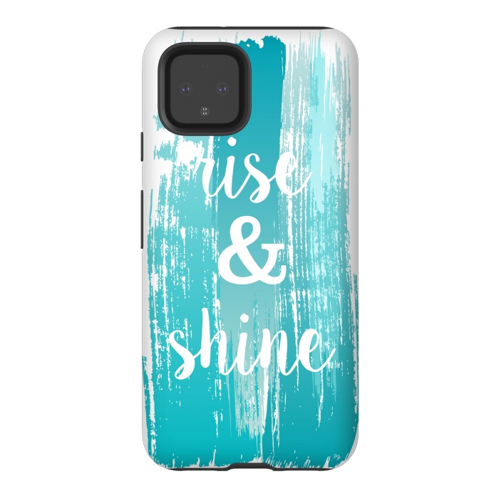 Pixel 4 StrongFit Rise and shine typography watercolor by Martina
