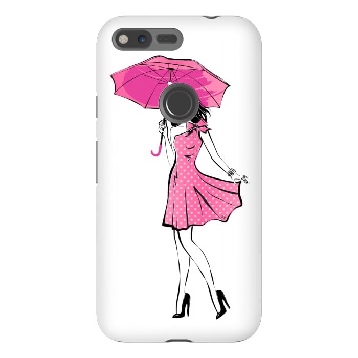Pixel XL StrongFit Pretty girl with umbrella by Martina