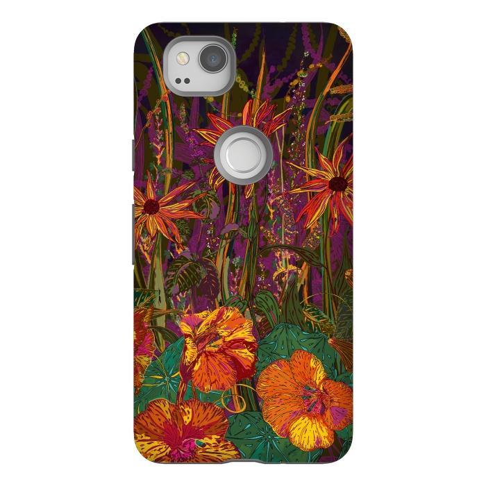 Pixel 2 StrongFit Autumn Flowers by Lotti Brown