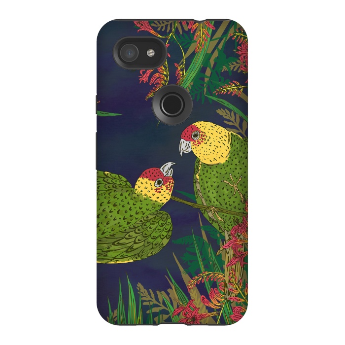 Pixel 3AXL StrongFit Parakeets in Paradise by Lotti Brown