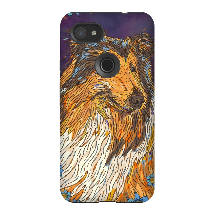Pixel 3AXL StrongFit Rough Collie by Lotti Brown