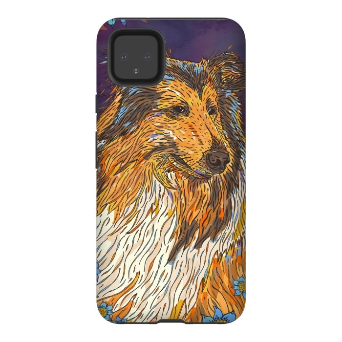 Pixel 4XL StrongFit Rough Collie by Lotti Brown