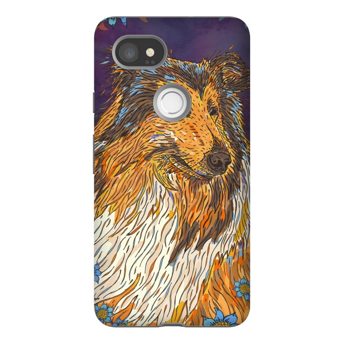 Pixel 2XL StrongFit Rough Collie by Lotti Brown