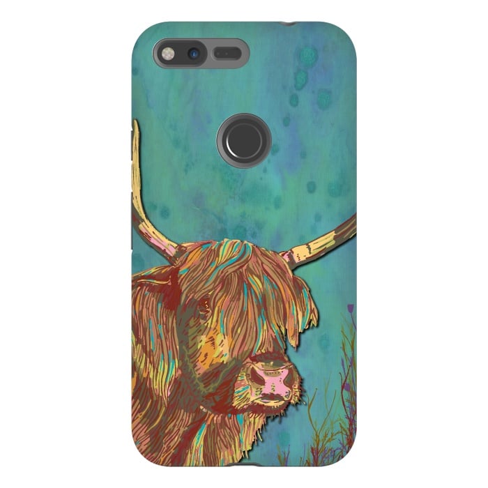 Pixel XL StrongFit Highland Cow by Lotti Brown