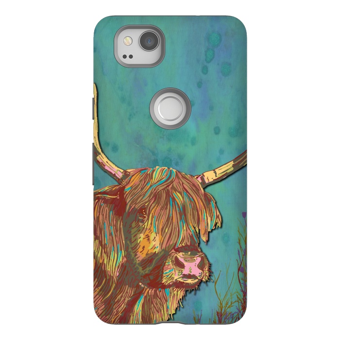 Pixel 2 StrongFit Highland Cow by Lotti Brown