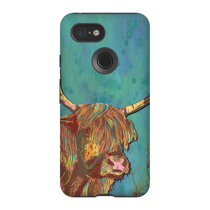 Pixel 3 StrongFit Highland Cow by Lotti Brown