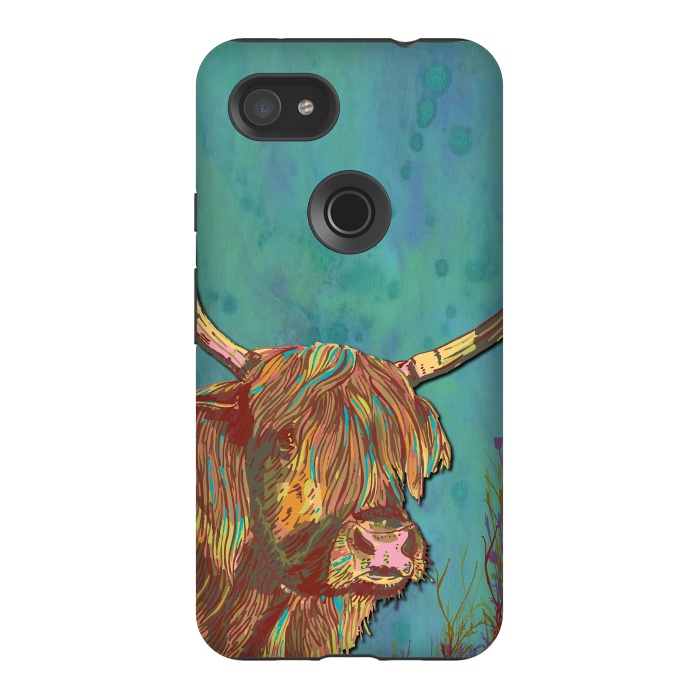 Pixel 3AXL StrongFit Highland Cow by Lotti Brown