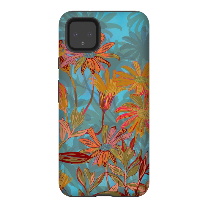 Pixel 4XL StrongFit Fantasy Fall Flowers by Lotti Brown