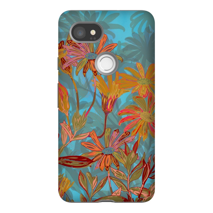 Pixel 2XL StrongFit Fantasy Fall Flowers by Lotti Brown