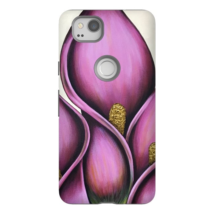 Pixel 2 StrongFit Pink Calla Lilies by Denise Cassidy Wood