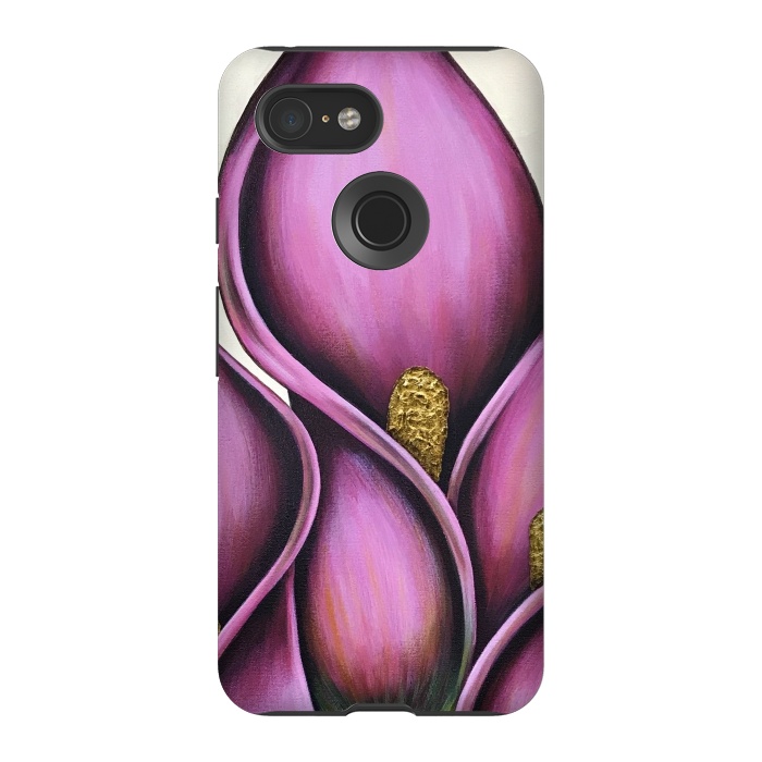 Pixel 3 StrongFit Pink Calla Lilies by Denise Cassidy Wood