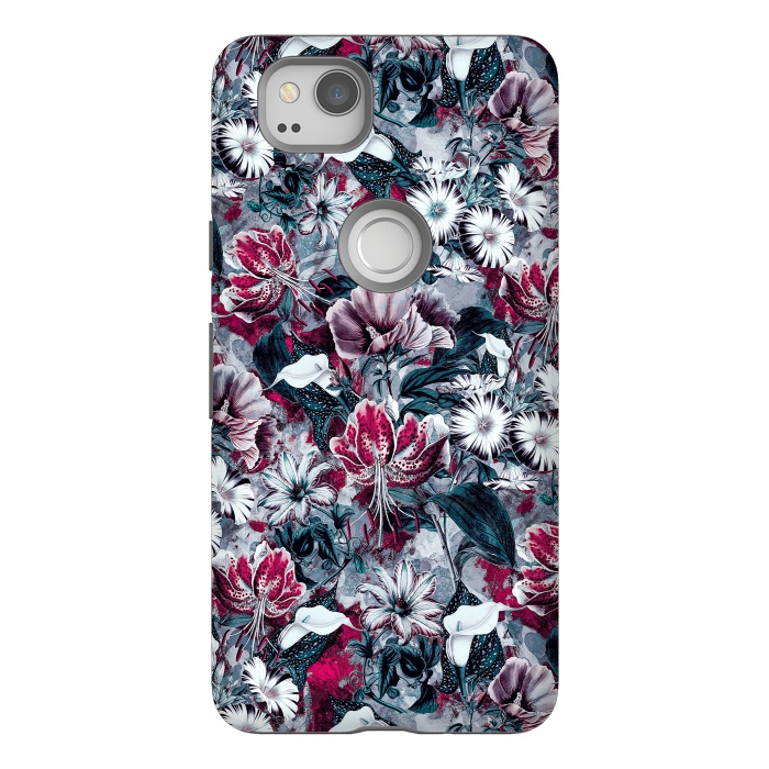 Pixel 2 StrongFit Floral Blue by Riza Peker