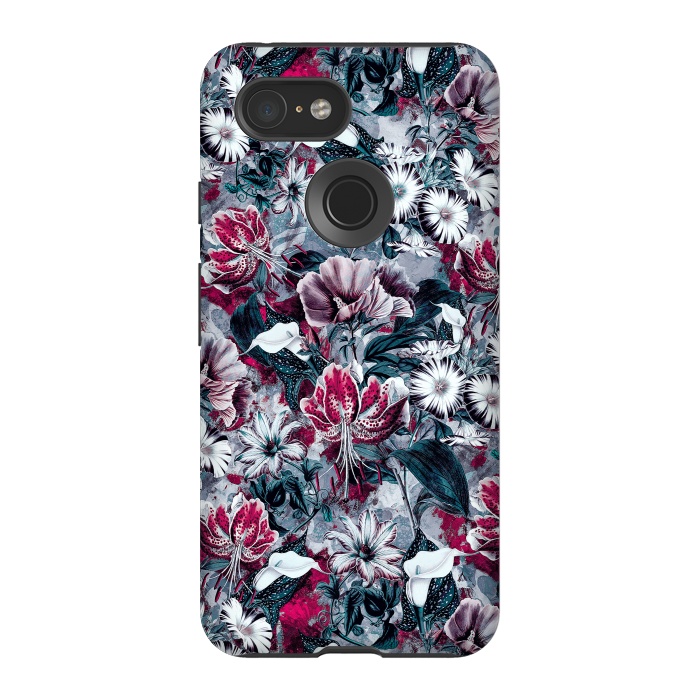 Pixel 3 StrongFit Floral Blue by Riza Peker