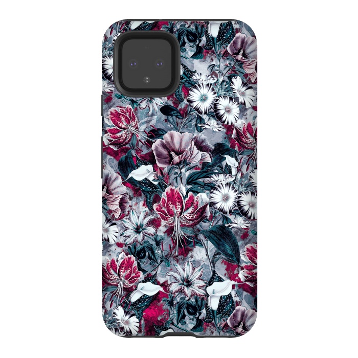 Pixel 4 StrongFit Floral Blue by Riza Peker
