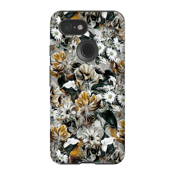 Pixel 3 StrongFit Floral Gold by Riza Peker