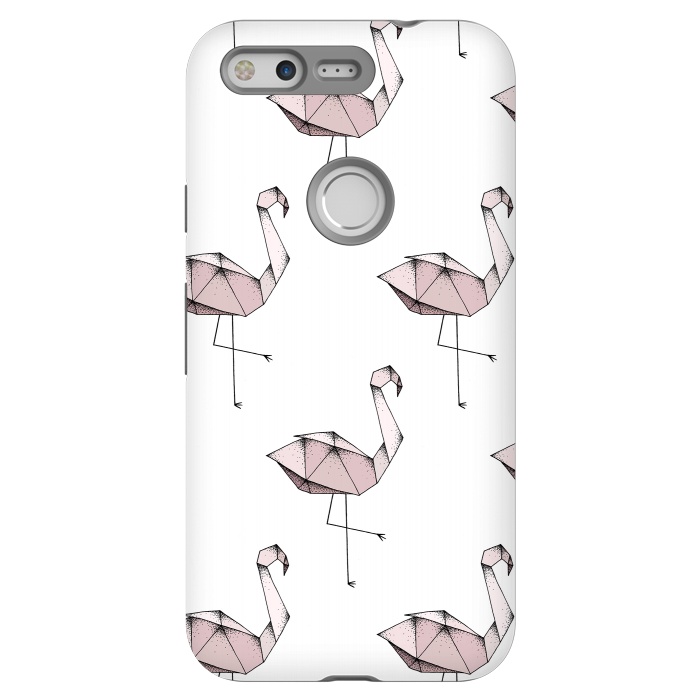 Pixel StrongFit Flamingos by Barlena