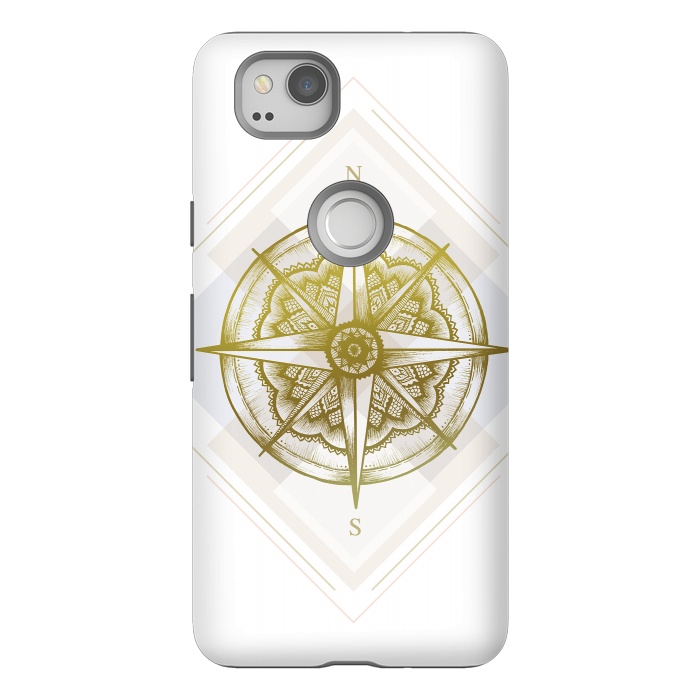 Pixel 2 StrongFit Golden Compass by Barlena