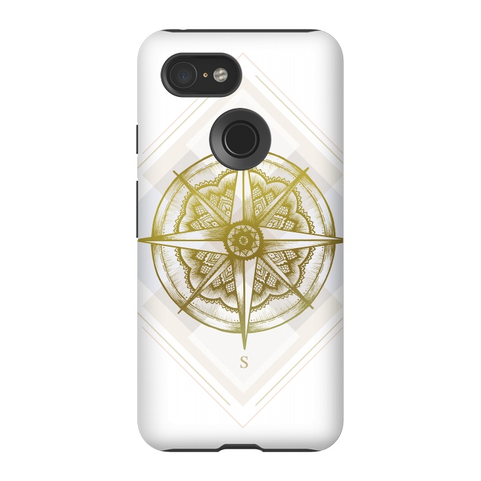 Pixel 3 StrongFit Golden Compass by Barlena
