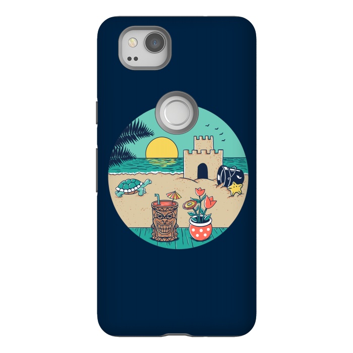 Pixel 2 StrongFit Video game beach by Coffee Man