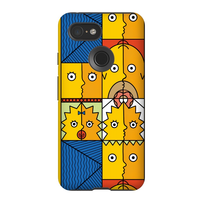 Pixel 3 StrongFit Yellow Cubism by Coffee Man