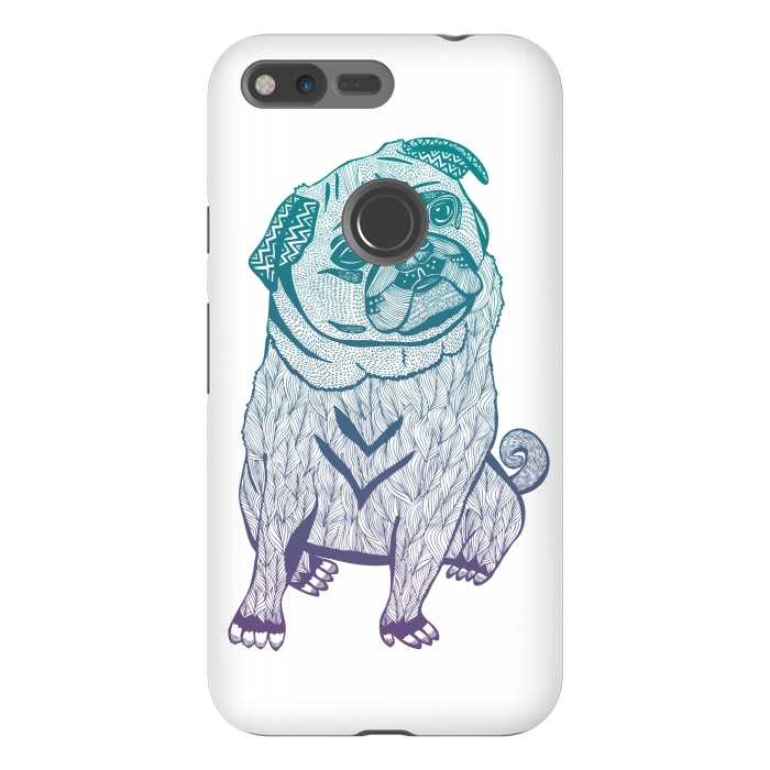 Pixel XL StrongFit Duotone pug by Pom Graphic Design