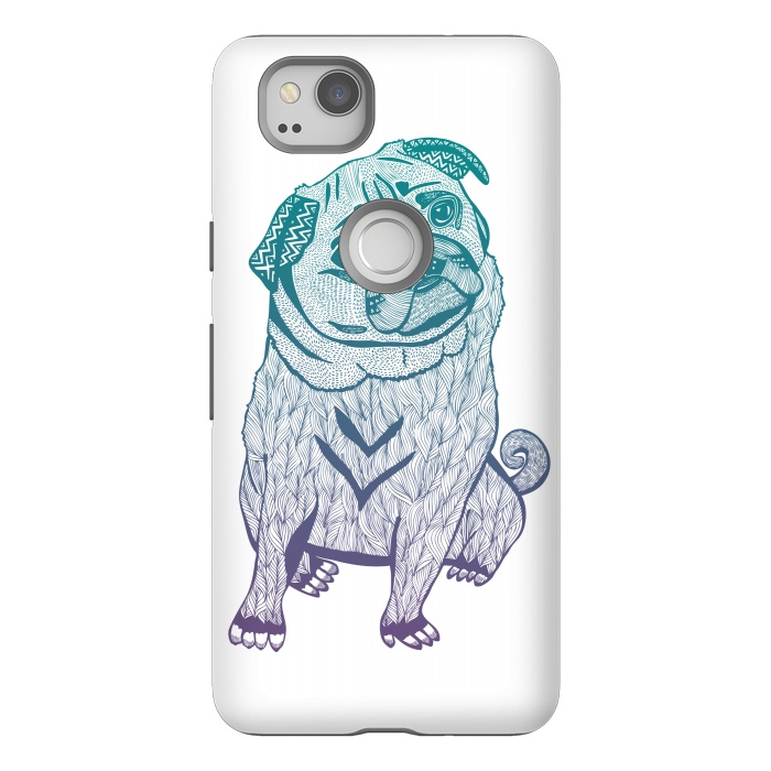 Pixel 2 StrongFit Duotone pug by Pom Graphic Design
