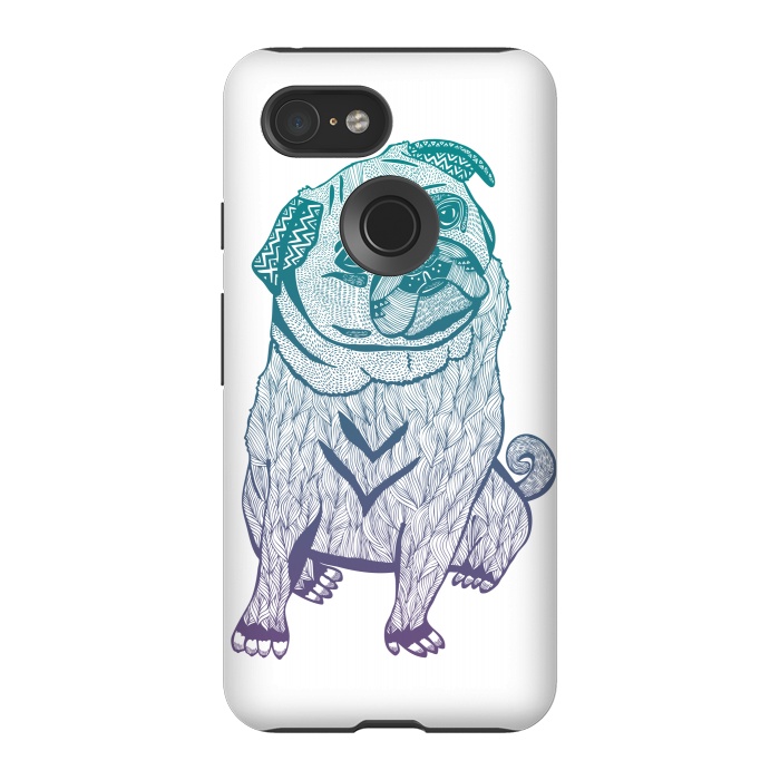 Pixel 3 StrongFit Duotone pug by Pom Graphic Design