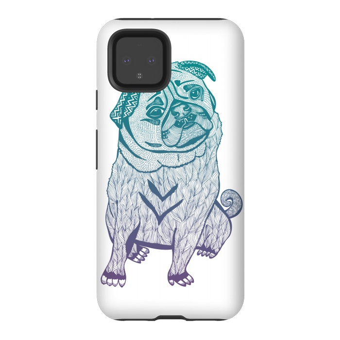 Pixel 4 StrongFit Duotone pug by Pom Graphic Design