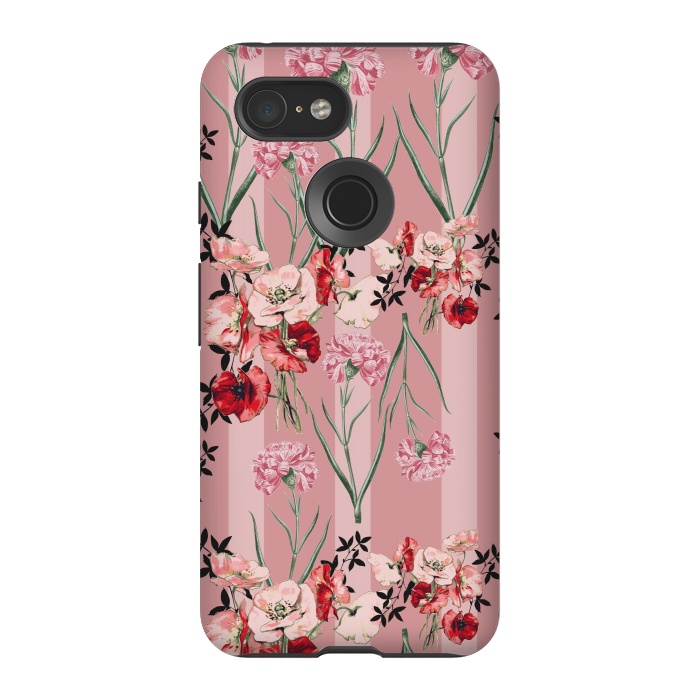 Pixel 3 StrongFit Floral Love X (Red) by Zala Farah