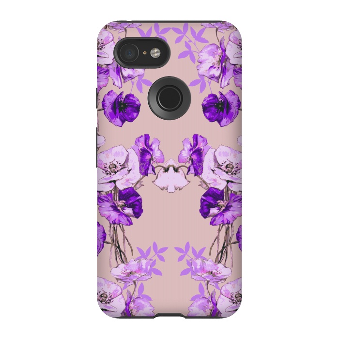 Pixel 3 StrongFit Dramatic Florals (Purple) by Zala Farah