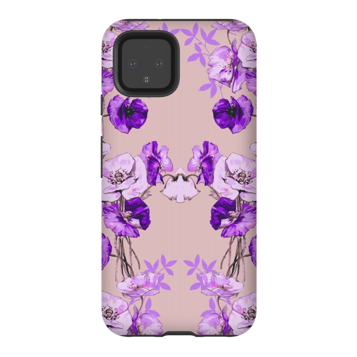 Pixel 4 StrongFit Dramatic Florals (Purple) by Zala Farah