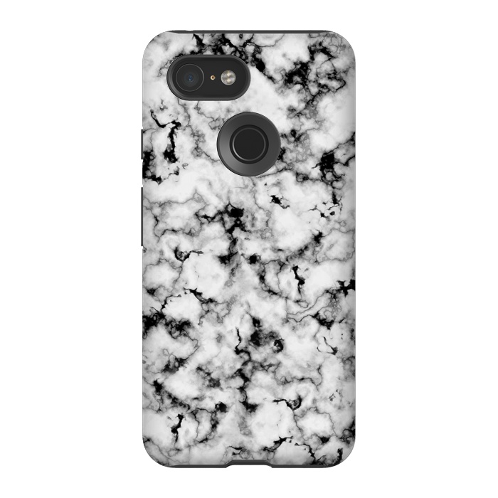 Pixel 3 StrongFit Black and White Marble by CatJello